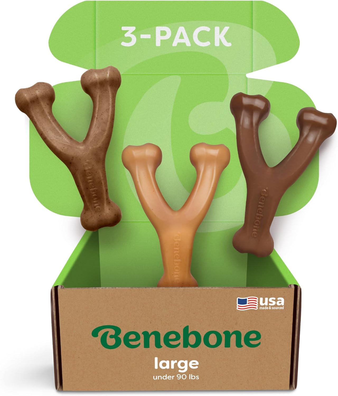 Benebone Wishbone Durable Dog Chew Toy for Aggressive Chewers, Large