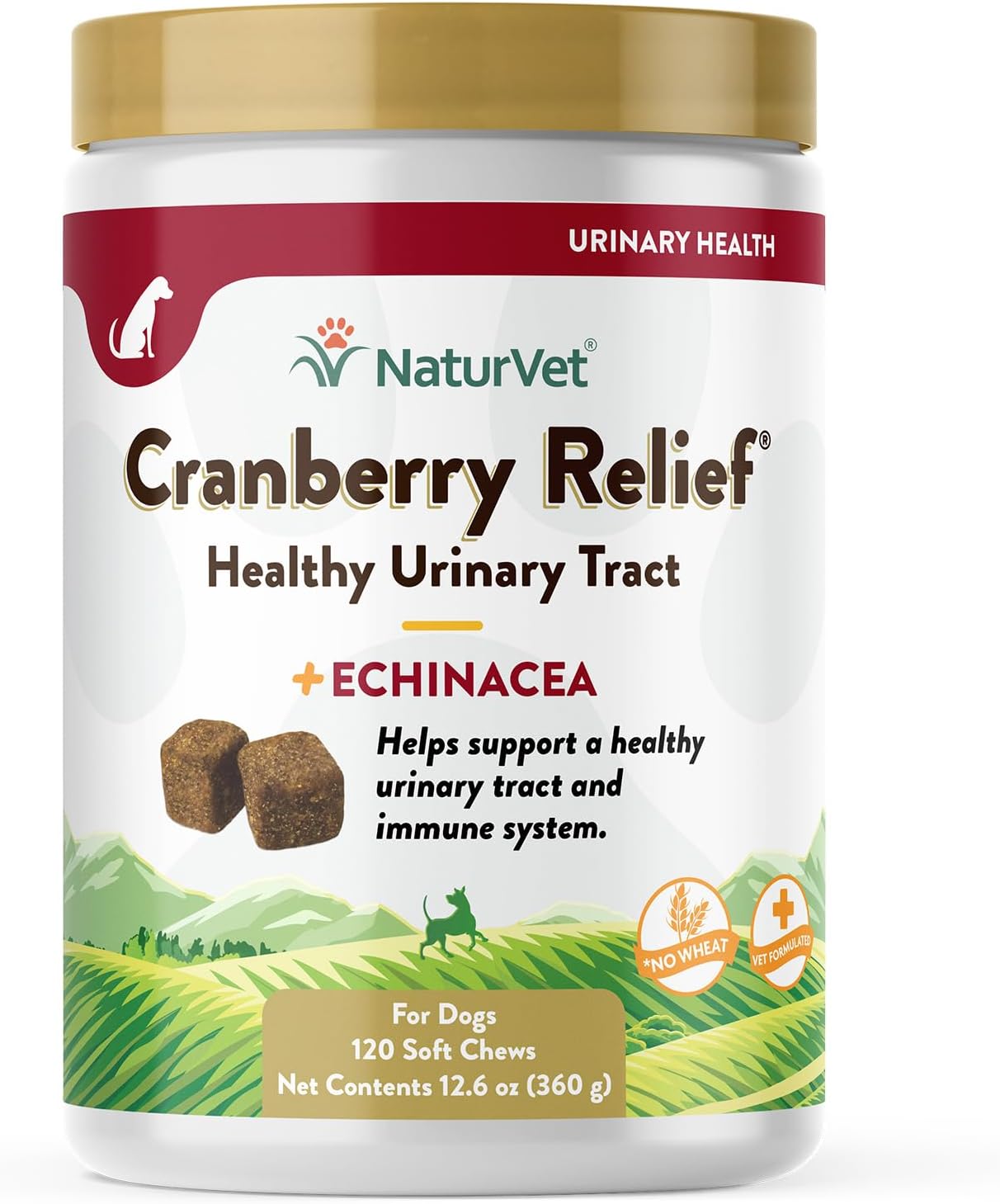 NaturVet – Cranberry Relief Plus Echinacea – Helps Support a Healthy Urinary Tract & Immune System – 60 Soft Chews