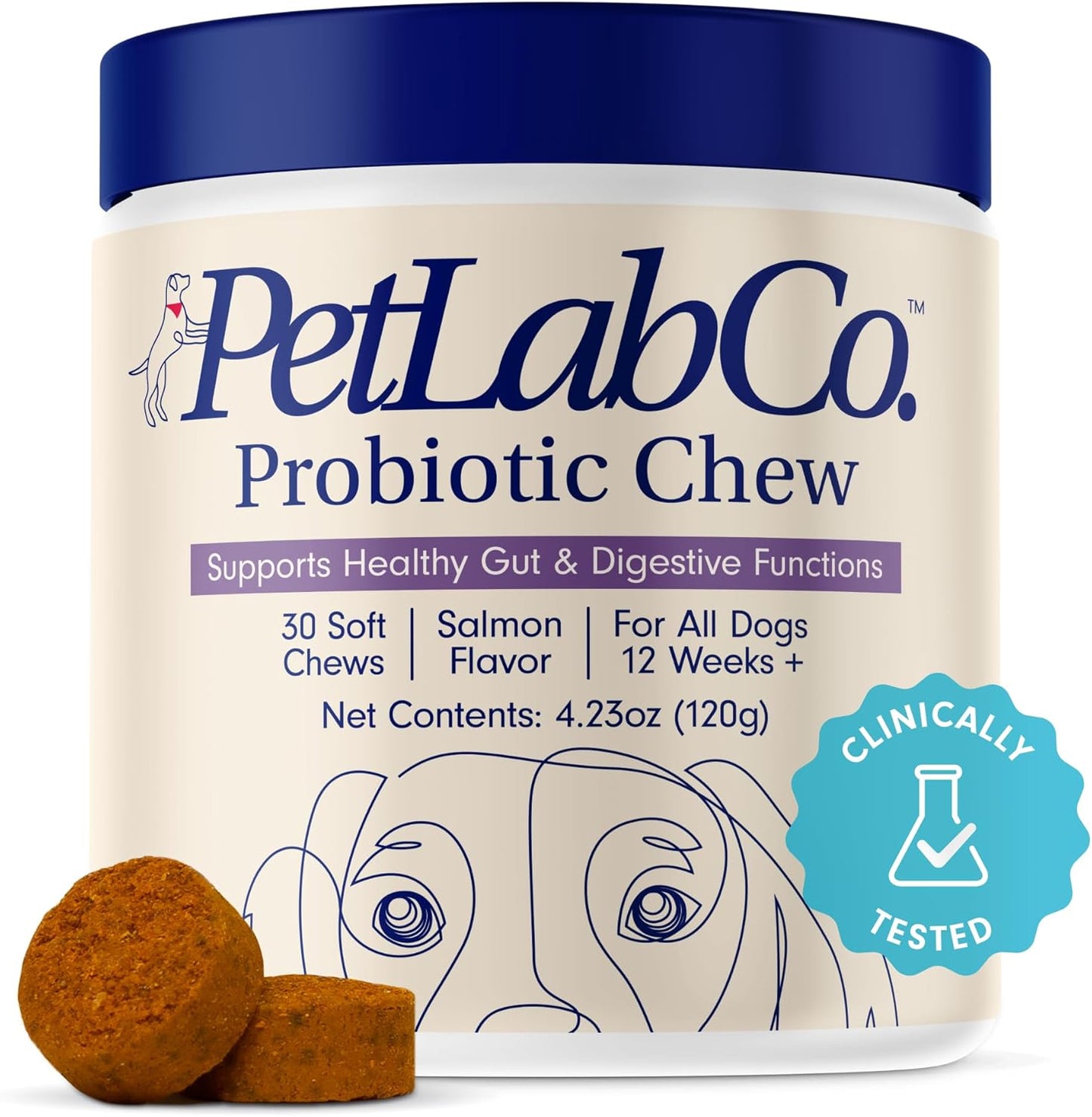 PetLab Co. Allergy & Immune Probiotics for Dogs, Support Seasonal Allergies, Gut & Digestive Health - Pork Flavor - 30 Soft Chews - Pack of 2
