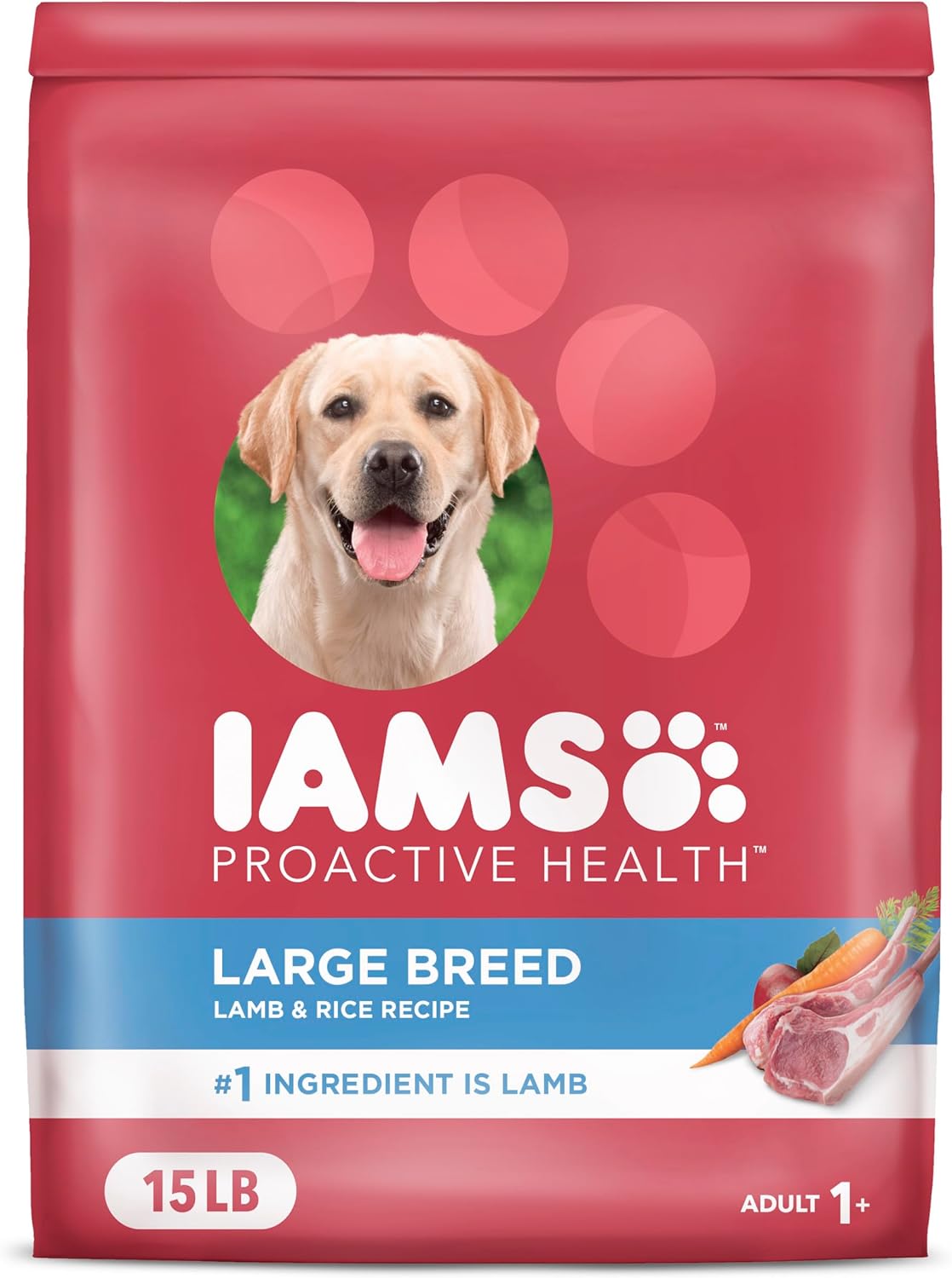 IAMS Proactive Health Large Breed Adult Dry Dog Food with Real Chicken, 15 lb. Bag