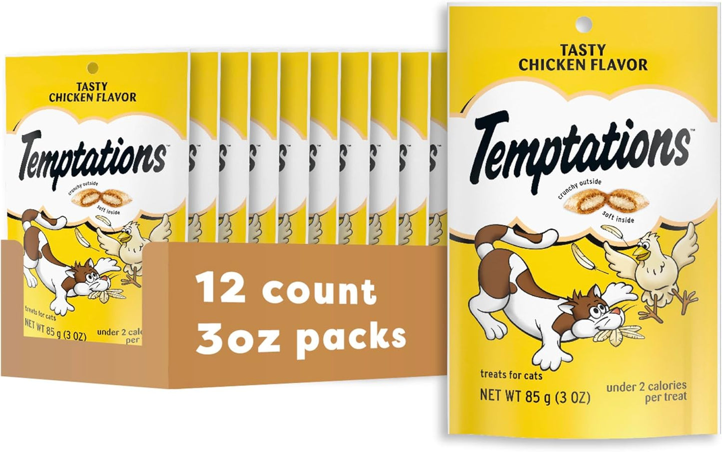 Temptations Classic Crunchy and Soft Cat Treats Tasty Chicken Flavor, 30 oz. Tub
