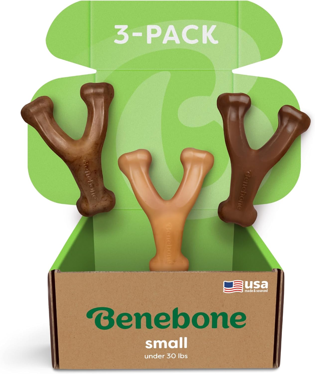Benebone Wishbone Durable Dog Chew Toy for Aggressive Chewers, Large