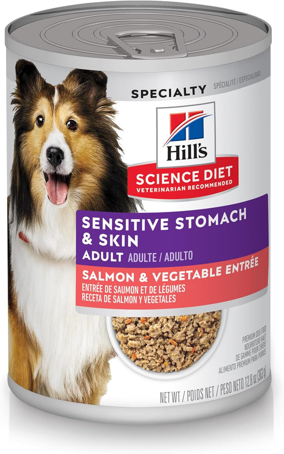 Hill's Science Diet Adult Sensitive Stomach & Sensitive Skin Tender Turkey & Rice Stew Canned Wet Dog Food, 12.5 oz., Pack of 12