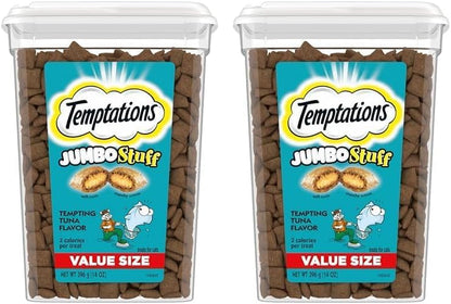 Temptations Jumbo Stuff Crunchy and Soft Cat Treats, Tasty Chicken Flavor, 14 oz. Tub