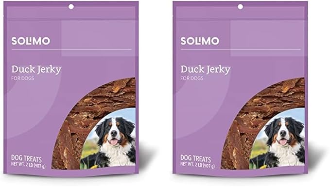 Amazon Brand - Solimo Sweet Potato & Duck Jerky Dog Treats, 2 pounds