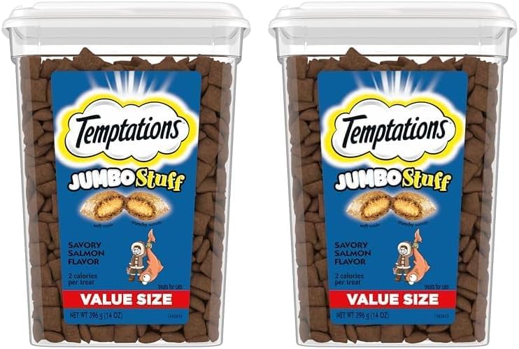 Temptations Jumbo Stuff Crunchy and Soft Cat Treats, Tasty Chicken Flavor, 14 oz. Tub