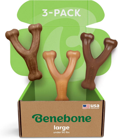 Benebone Wishbone Durable Dog Chew Toy for Aggressive Chewers, Large