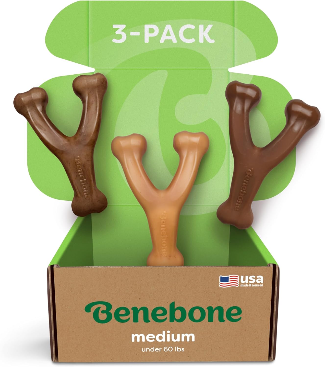 Benebone Wishbone Durable Dog Chew Toy for Aggressive Chewers, Large