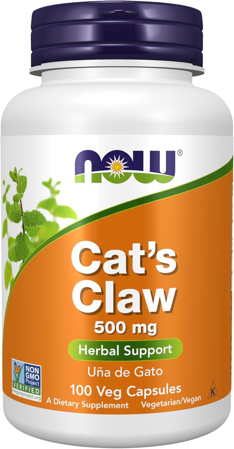 NOW Foods Supplements, Cat's Claw 500 mg, Non-GMO Project Verified, Herbal Supplement, 100 Veg Capsules