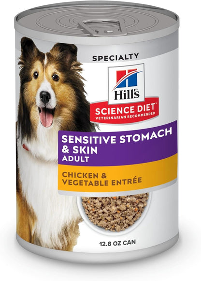 Hill's Science Diet Adult Sensitive Stomach & Sensitive Skin Tender Turkey & Rice Stew Canned Wet Dog Food, 12.5 oz., Pack of 12