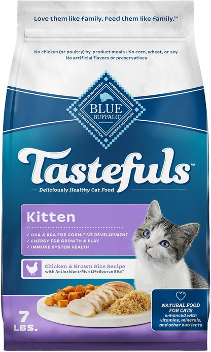 Blue Buffalo Tastefuls Kitten Natural Dry Cat Food, Chicken 7lb bag
