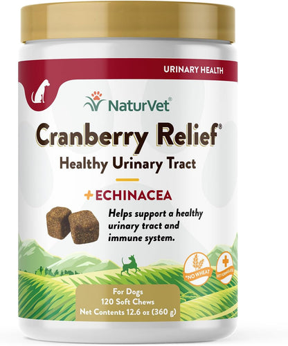 NaturVet – Cranberry Relief Plus Echinacea – Helps Support a Healthy Urinary Tract & Immune System – 60 Soft Chews
