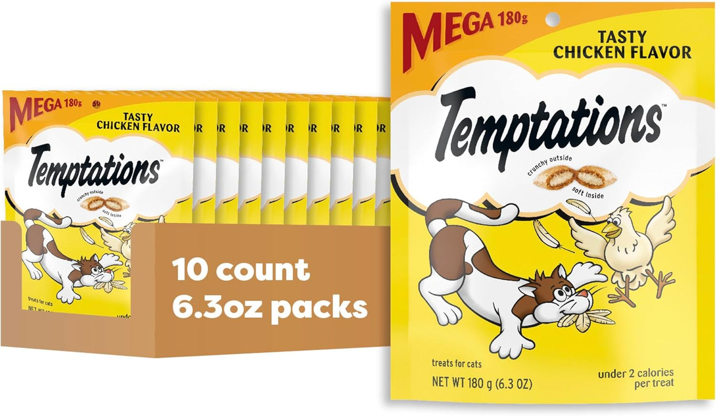 Temptations Classic Crunchy and Soft Cat Treats Tasty Chicken Flavor, 30 oz. Tub