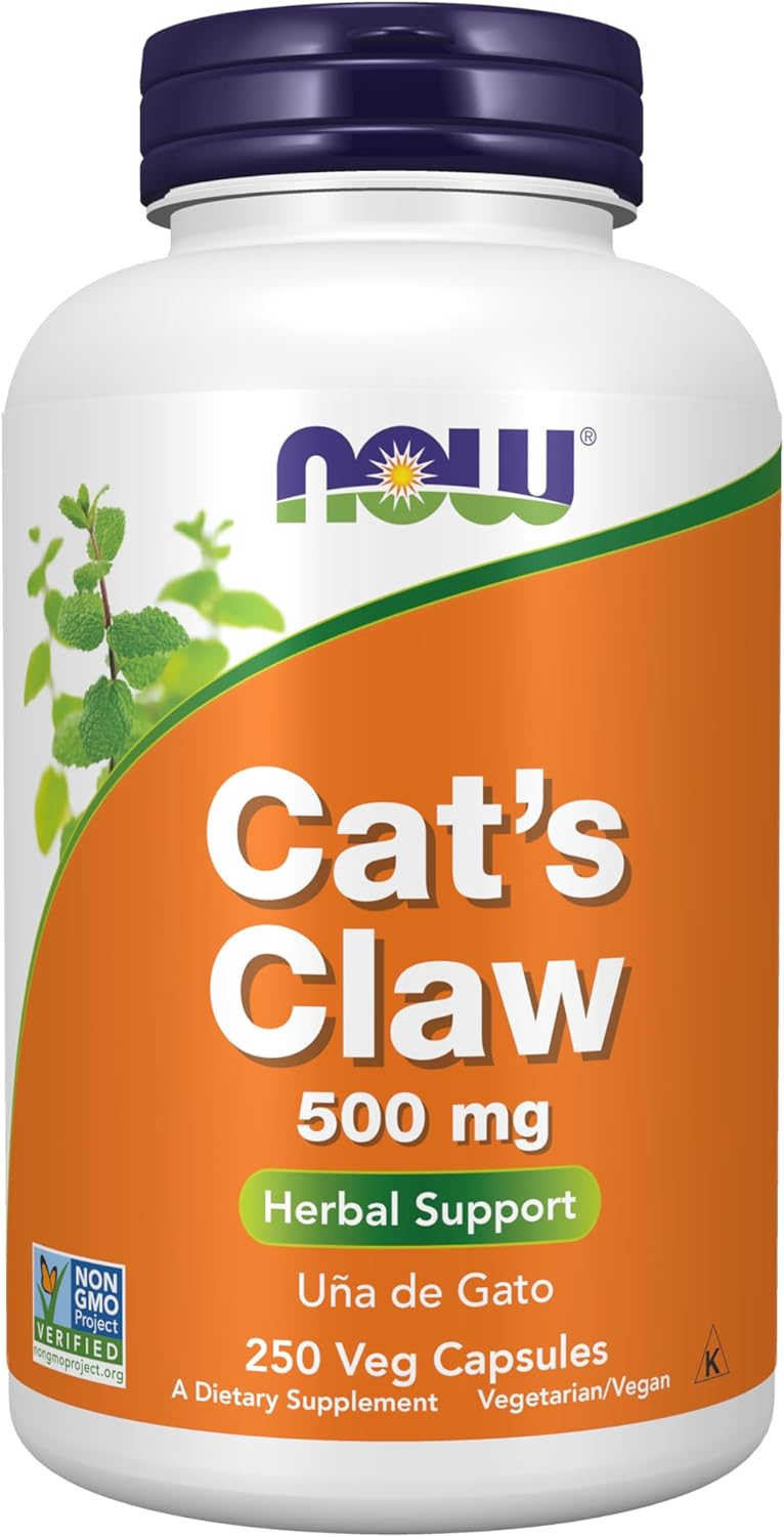 NOW Foods Supplements, Cat's Claw 500 mg, Non-GMO Project Verified, Herbal Supplement, 100 Veg Capsules