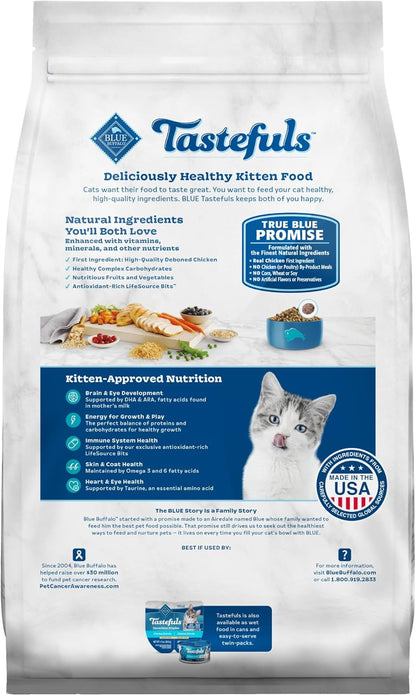 Blue Buffalo Tastefuls Kitten Natural Dry Cat Food, Chicken 7lb bag