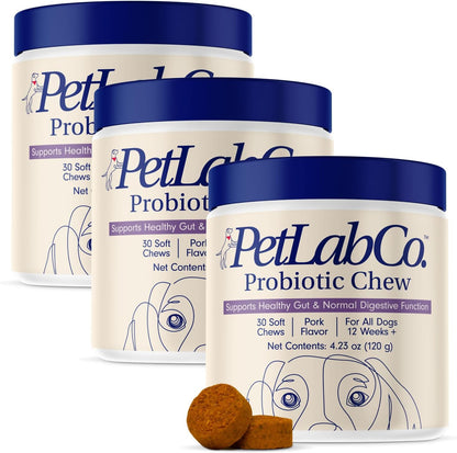 PetLab Co. Allergy & Immune Probiotics for Dogs, Support Seasonal Allergies, Gut & Digestive Health - Pork Flavor - 30 Soft Chews - Pack of 2