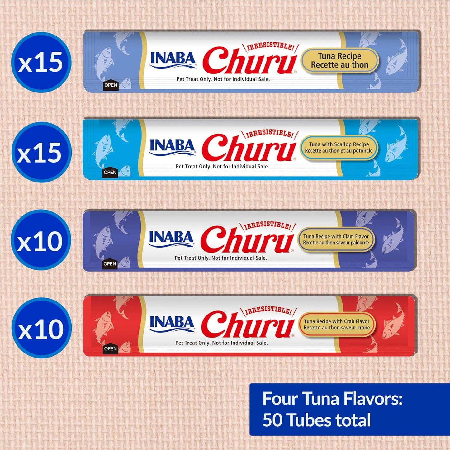 INABA Churu Cat Treats, Lickable, Squeezable Creamy Purée Cat Treat with Green Tea Extract & Taurine, 0.5 Ounces Each Tube, 20 Tubes, Chicken Variety Box
