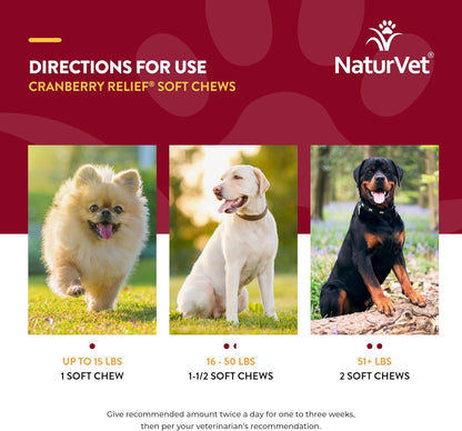 NaturVet – Cranberry Relief Plus Echinacea – Helps Support a Healthy Urinary Tract & Immune System – 60 Soft Chews