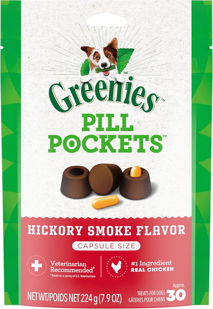 Greenies Pill Pockets for Dogs Large Size, Soft Dog Treats, with Real Peanut Butter, 15.8 oz. Pouch (60 Treats)
