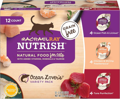 Rachael Ray Nutrish Natural Wet Cat Food, Tuna Purrfection Recipe, 2.8 Ounce Cup (Pack of 12), Grain Free (6303340281)