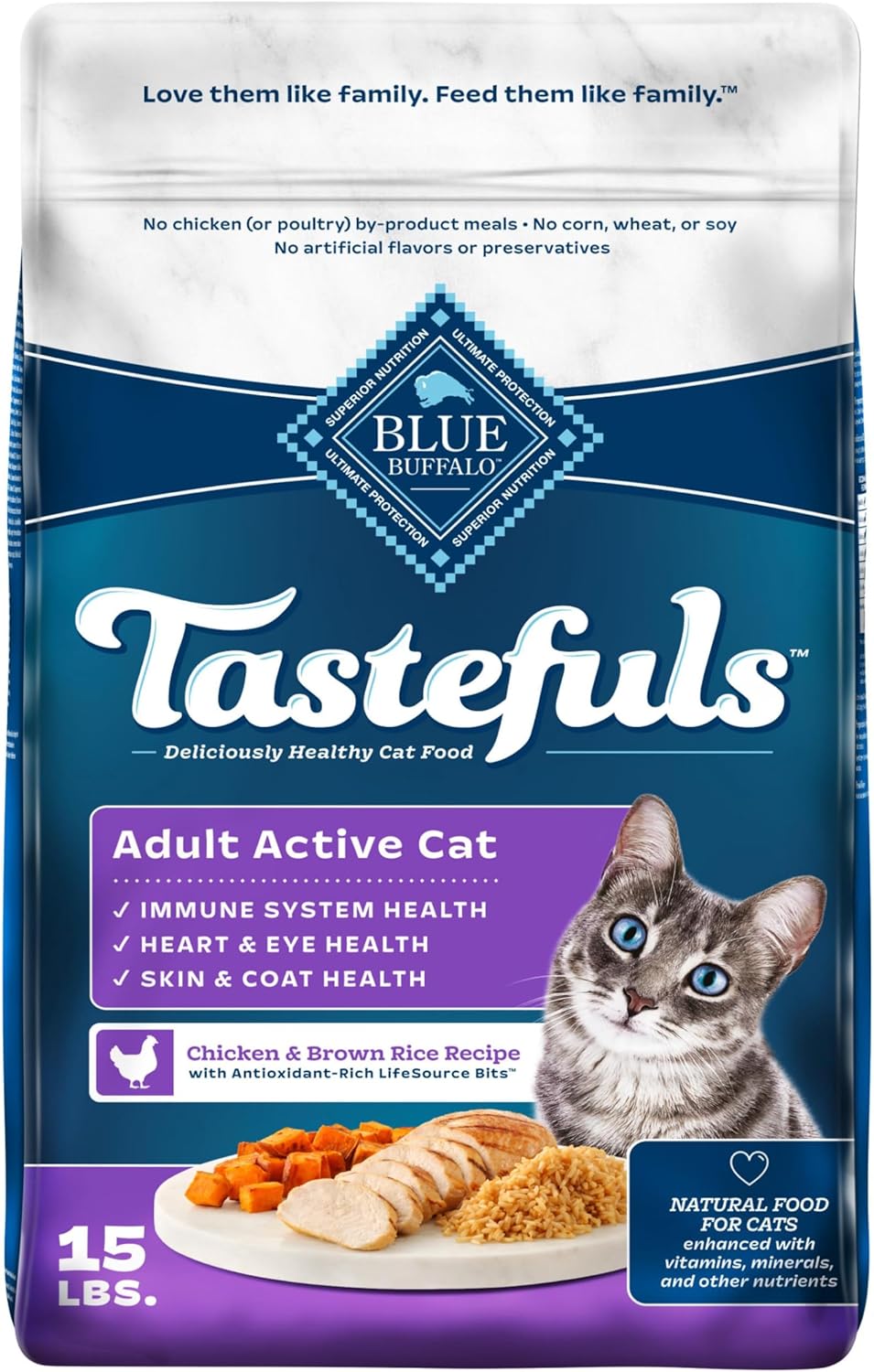Blue Buffalo Tastefuls Kitten Natural Dry Cat Food, Chicken 7lb bag