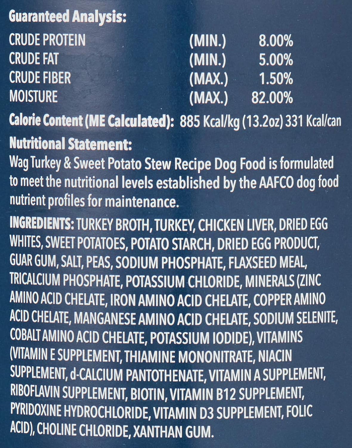 Amazon Brand - Wag Stew Canned Dog Food, Turkey & Sweet Potato Recipe, 13.2 oz Can (Pack of 12)