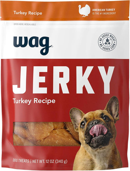 Amazon Brand - Wag Soft & Tender American Jerky Dog Treats – Turkey & Sweet Potato, 16 Ounce (Pack of 1)