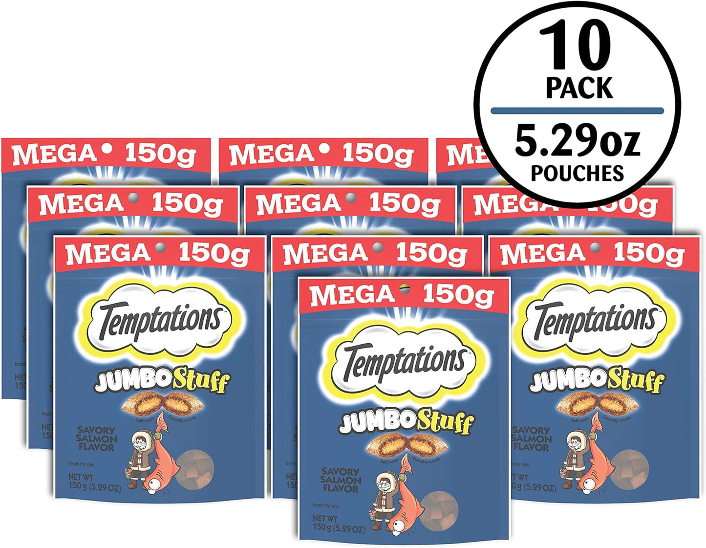 Temptations Jumbo Stuff Crunchy and Soft Cat Treats, Tasty Chicken Flavor, 14 oz. Tub