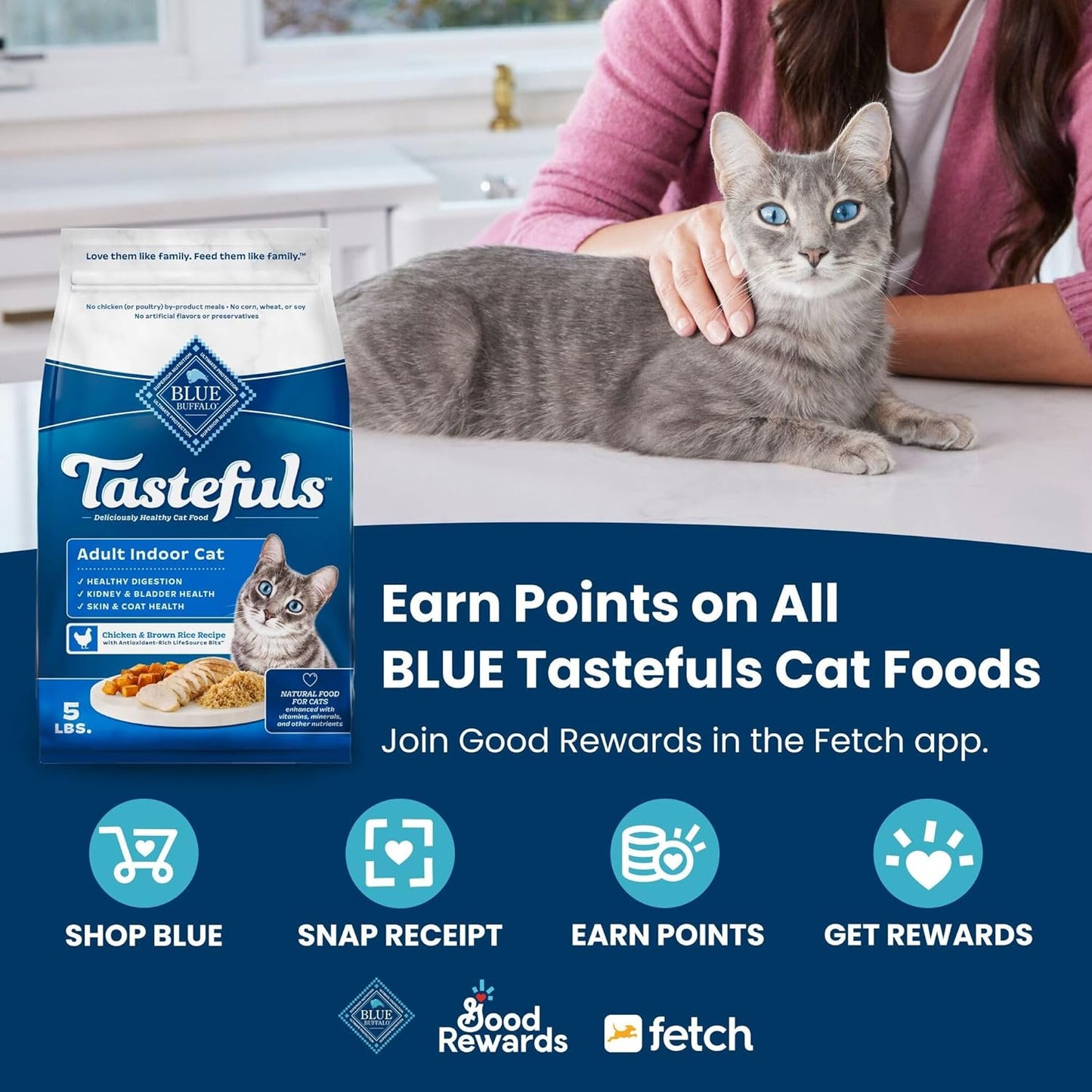 Blue Buffalo Tastefuls Kitten Natural Dry Cat Food, Chicken 7lb bag