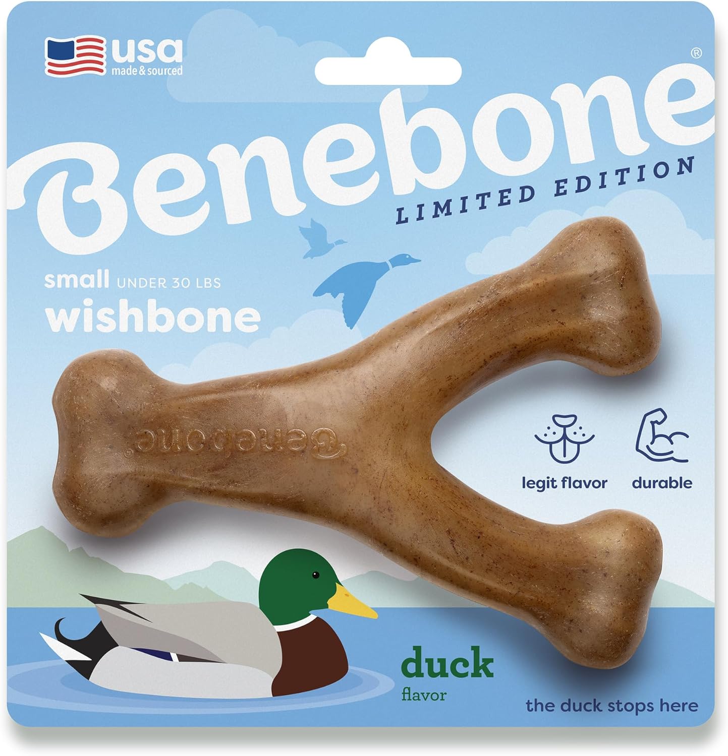 Benebone Wishbone Durable Dog Chew Toy for Aggressive Chewers, Large