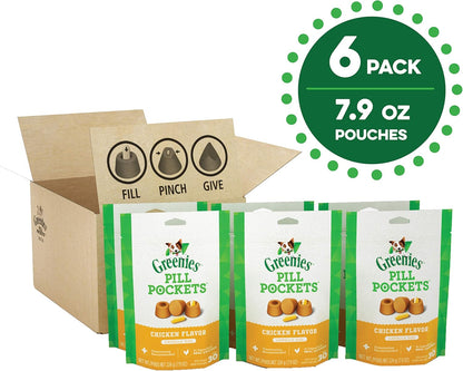 Greenies Pill Pockets for Dogs Large Size, Soft Dog Treats, with Real Peanut Butter, 15.8 oz. Pouch (60 Treats)