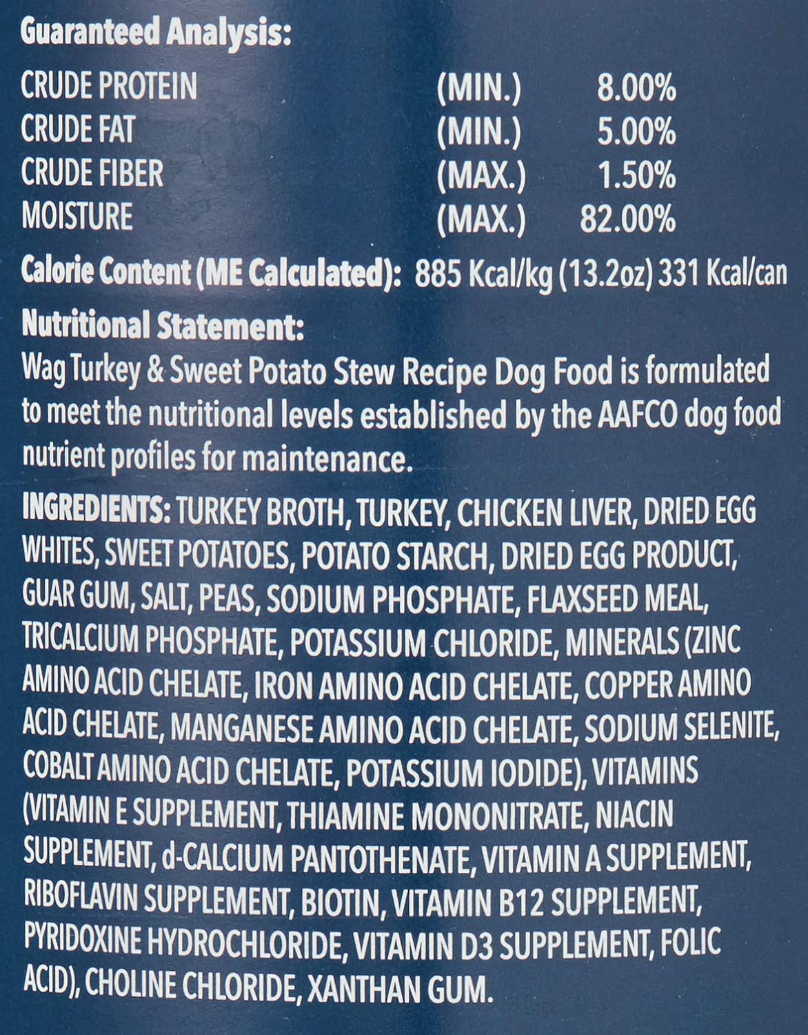 Amazon Brand - Wag Stew Canned Dog Food, Turkey & Sweet Potato Recipe, 13.2 oz Can (Pack of 12)