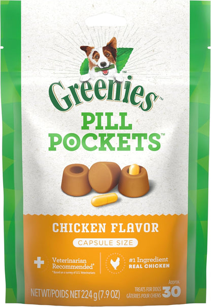 Greenies Pill Pockets for Dogs Large Size, Soft Dog Treats, with Real Peanut Butter, 15.8 oz. Pouch (60 Treats)
