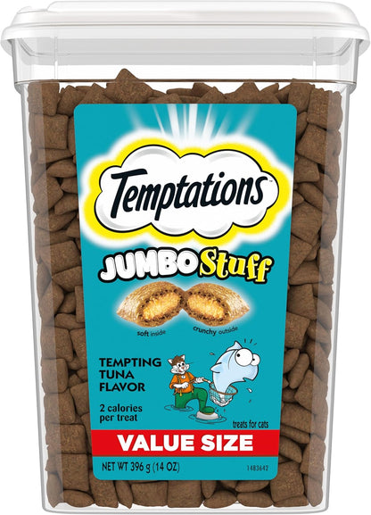 Temptations Jumbo Stuff Crunchy and Soft Cat Treats, Tasty Chicken Flavor, 14 oz. Tub