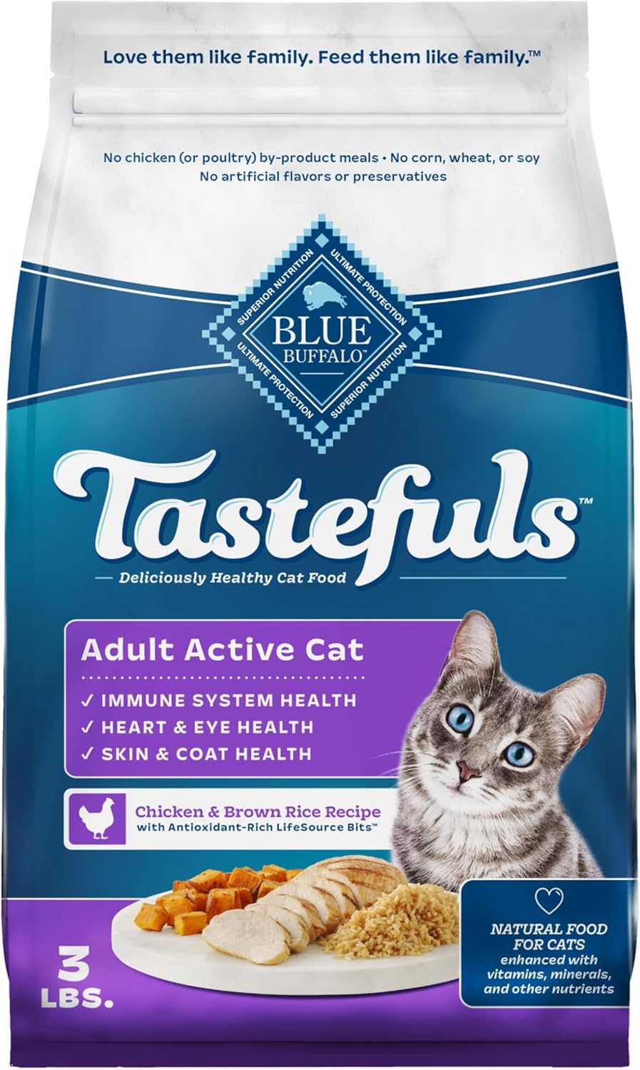 Blue Buffalo Tastefuls Kitten Natural Dry Cat Food, Chicken 7lb bag