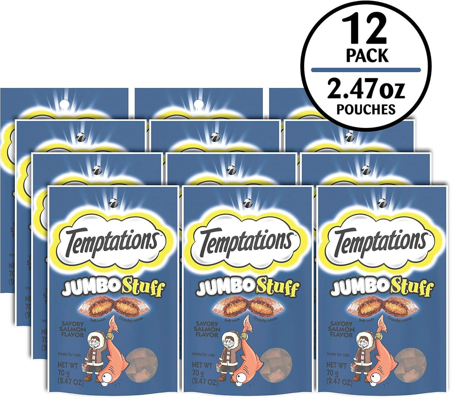 Temptations Jumbo Stuff Crunchy and Soft Cat Treats, Tasty Chicken Flavor, 14 oz. Tub