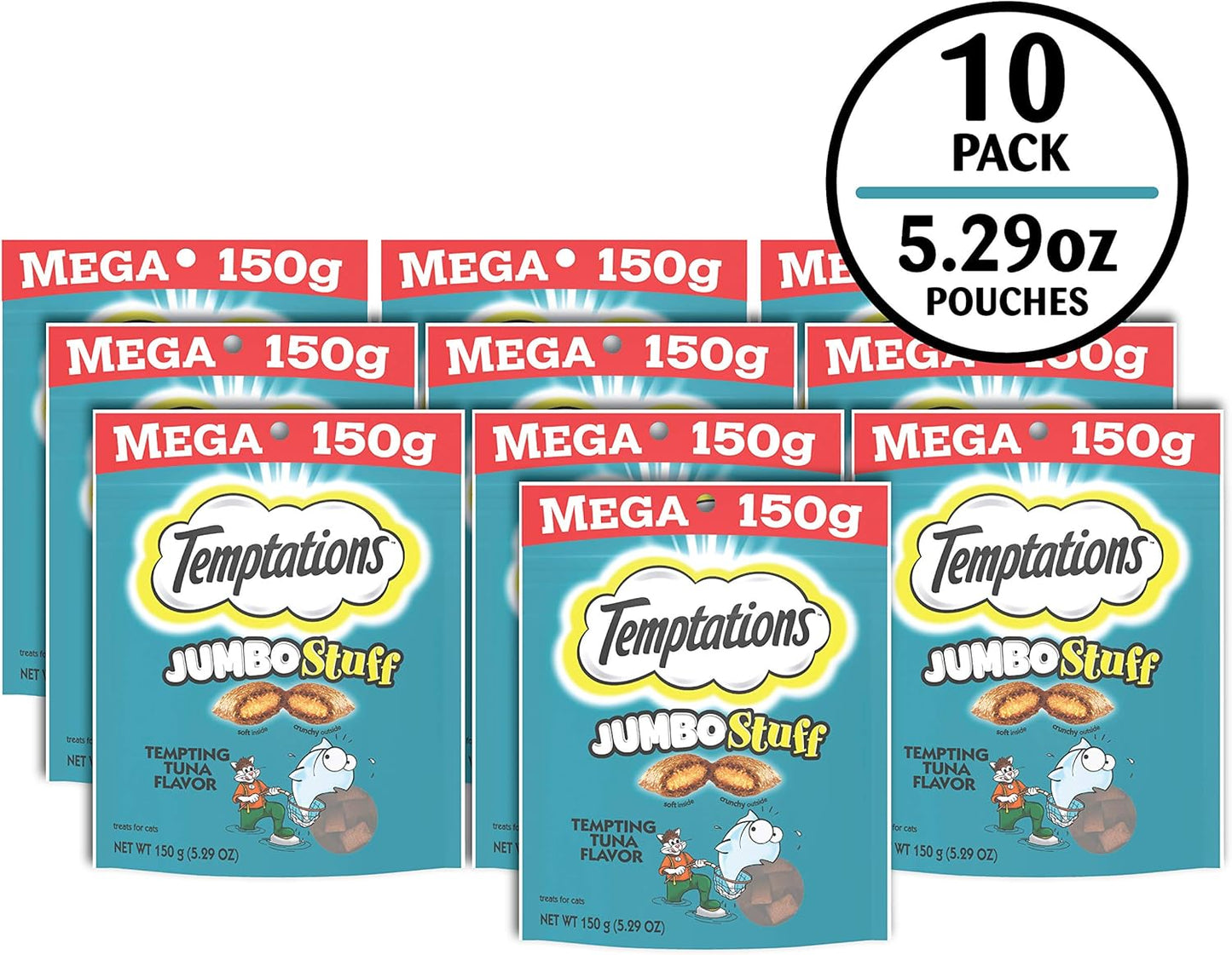 Temptations Jumbo Stuff Crunchy and Soft Cat Treats, Tasty Chicken Flavor, 14 oz. Tub