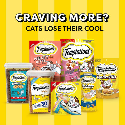 Temptations Jumbo Stuff Crunchy and Soft Cat Treats, Tasty Chicken Flavor, 14 oz. Tub