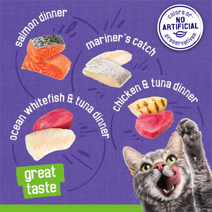 Purina Friskies Pate Wet Cat Food Variety Pack Seafood and Chicken Pate Favorites - 48 ct. Can