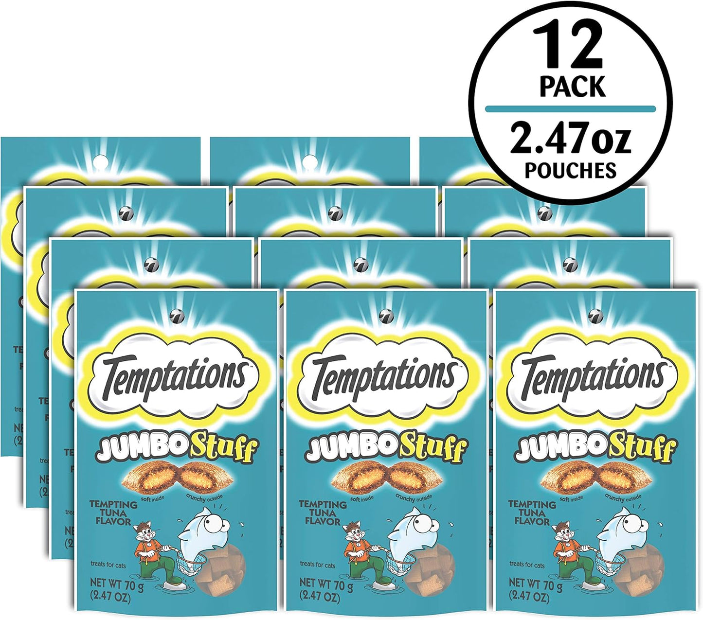 Temptations Jumbo Stuff Crunchy and Soft Cat Treats, Tasty Chicken Flavor, 14 oz. Tub