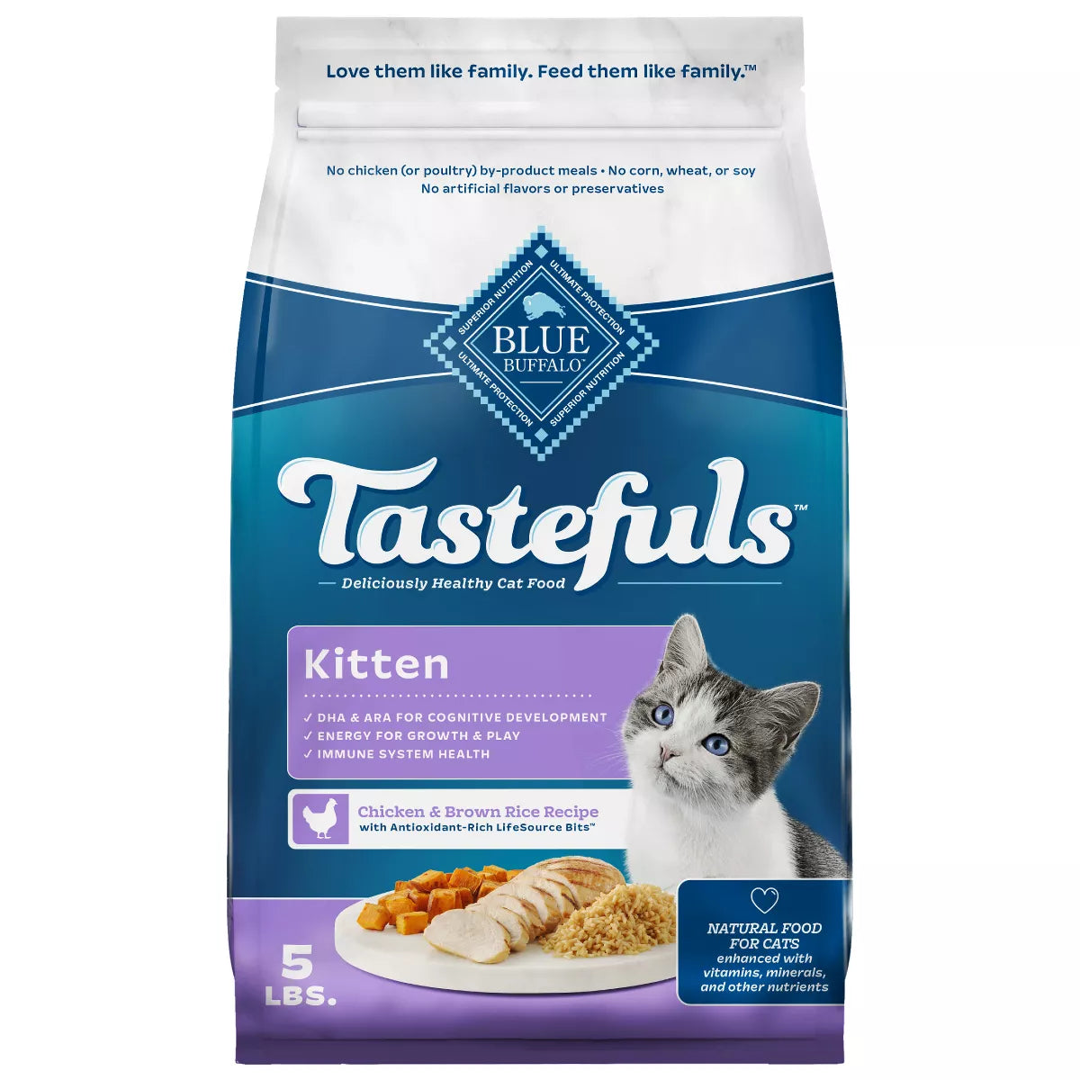 Blue Buffalo Tastefuls Kitten Natural Dry Cat Food, Chicken 7lb bag