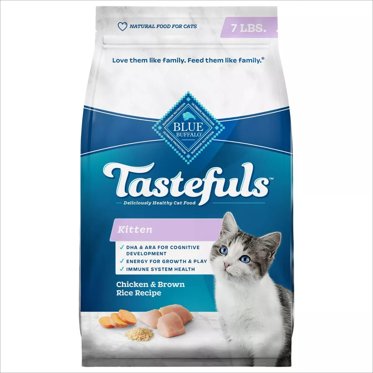 Blue Buffalo Tastefuls Kitten Natural Dry Cat Food, Chicken 7lb bag